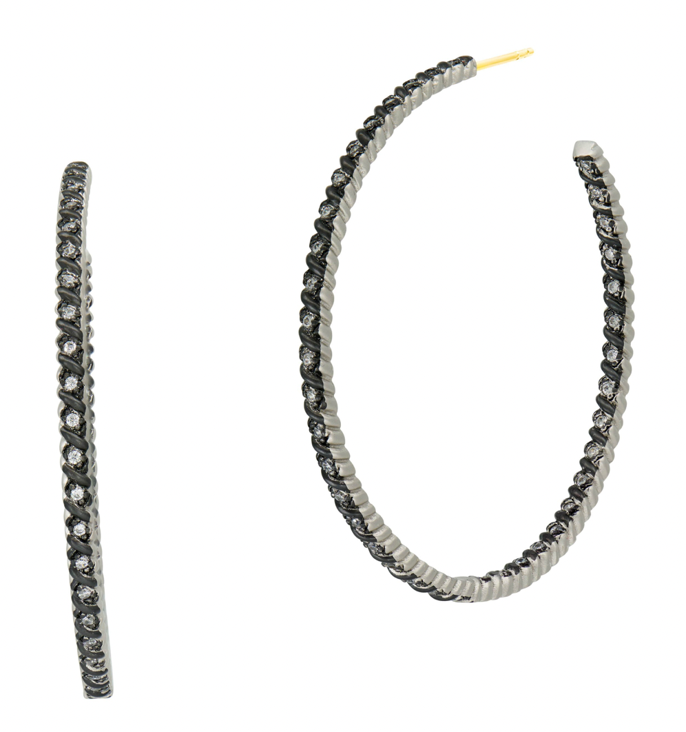 INDUSTRIAL FINISH Twisted Cable Hoop Earring