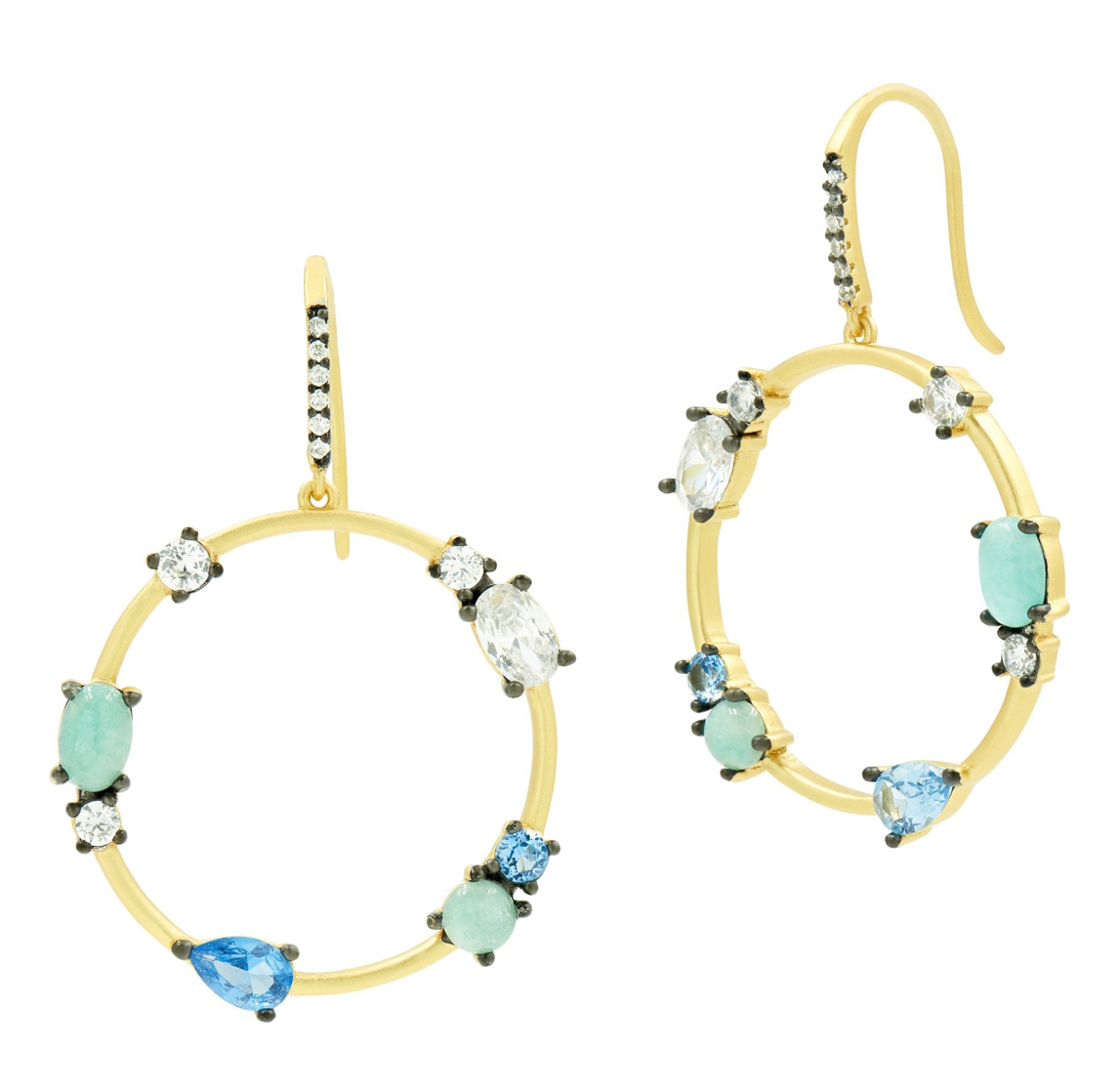 BROOKLYN COAST Touch of Turquoise Open Hoop Earring