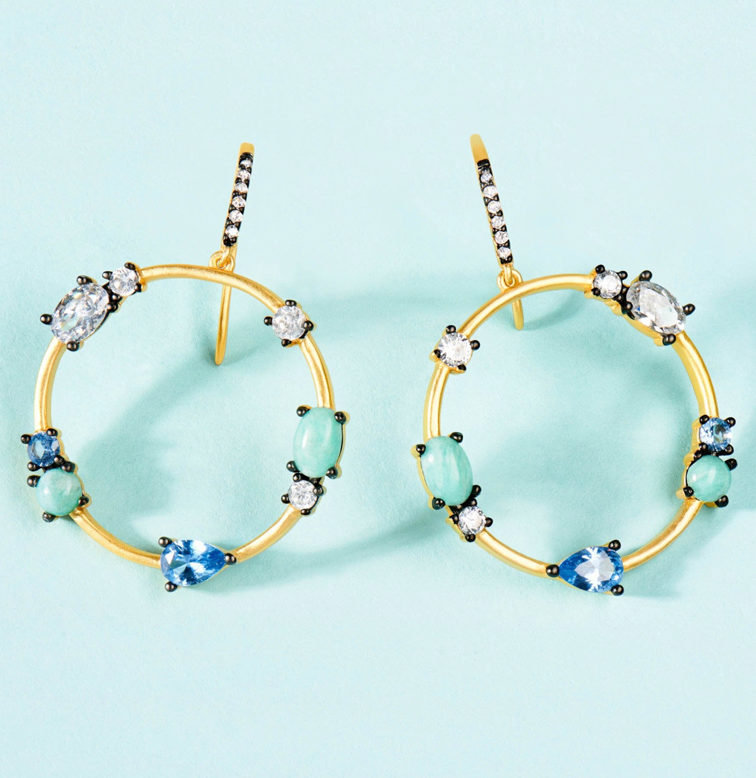 BROOKLYN COAST Touch of Turquoise Open Hoop Earring