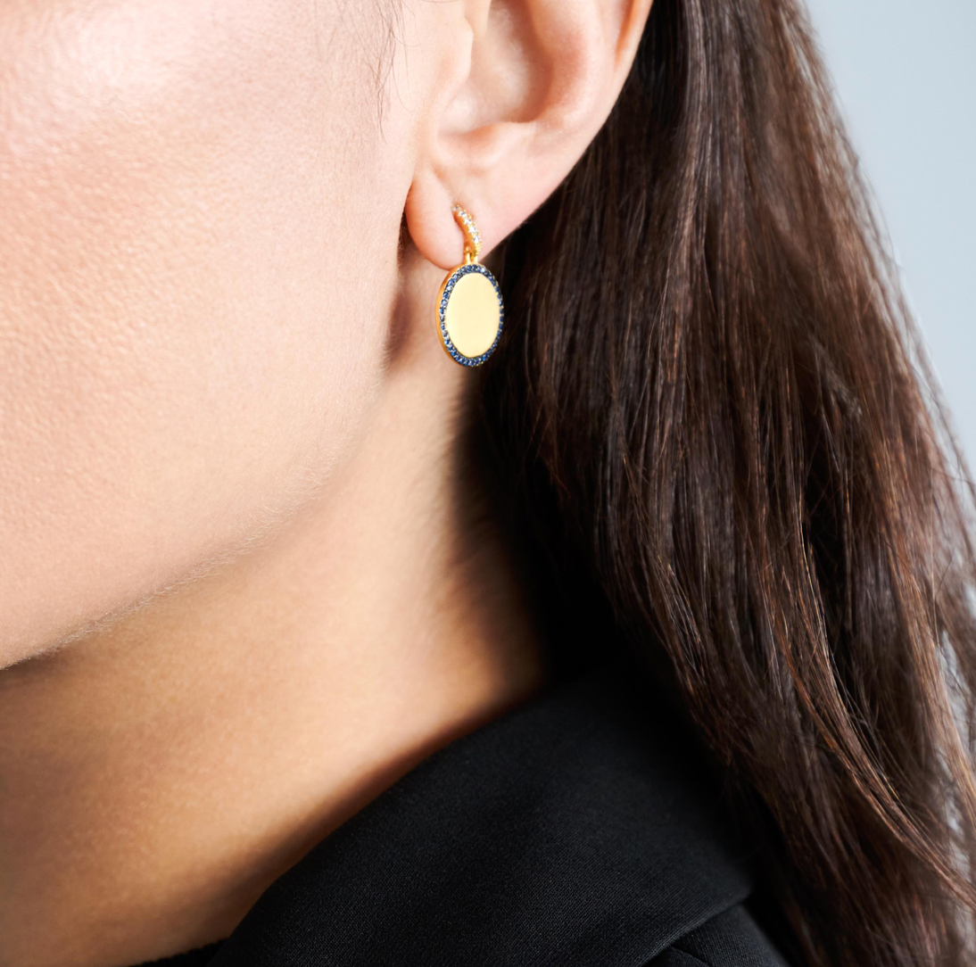 MIDNIGHT Pavé Disc Drop Earring