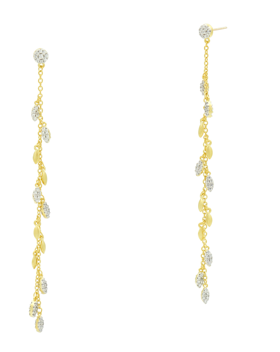 MIDNIGHT Linear Charm Drop Earrings