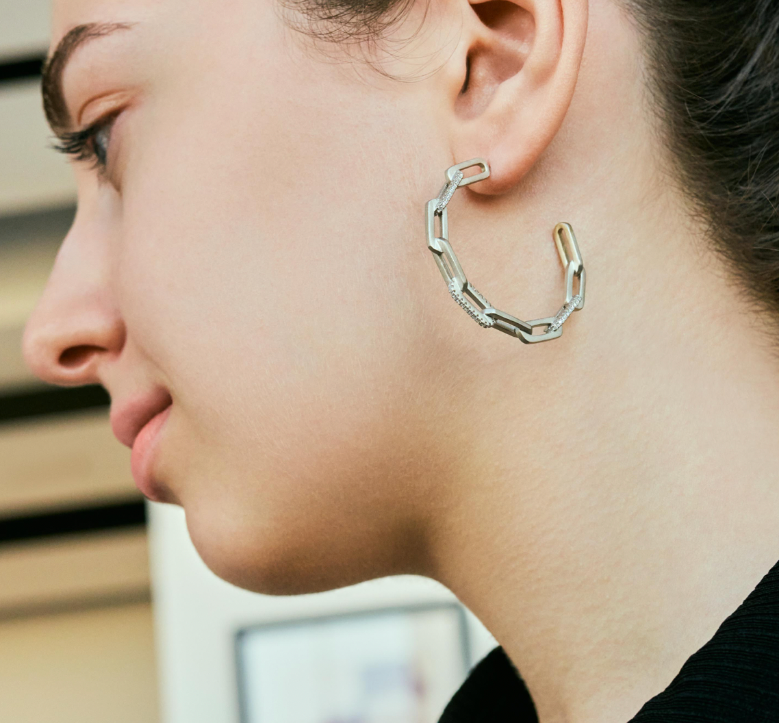 INDUSTRIAL FINISH Coastal Chain Link Hoop Earring