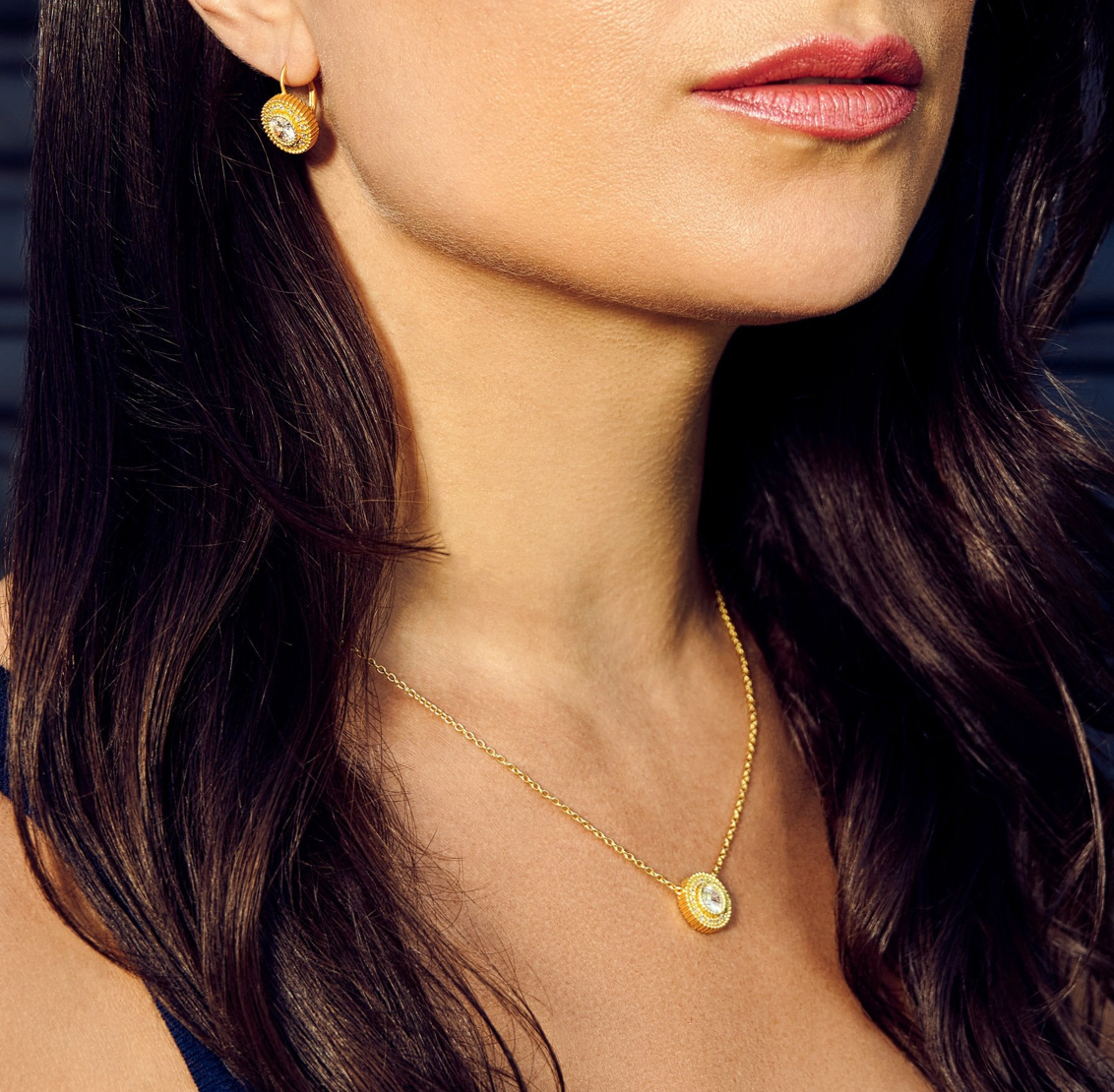 BROOKLYN COAST Nautical Button Lever Back Earring