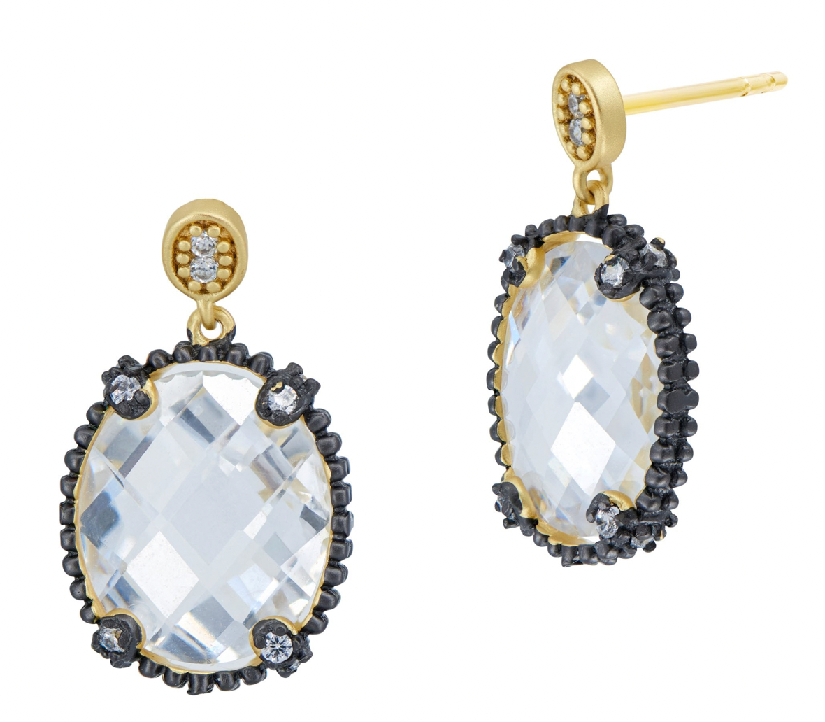 FREIDA ROTHMAN Faceted Drop Earrings