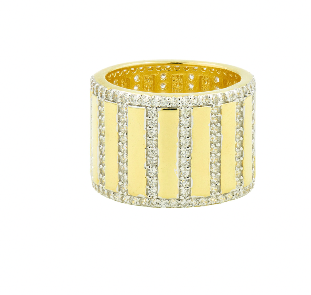 RADIANCE Rectangular Pavé Cigar Band Ring