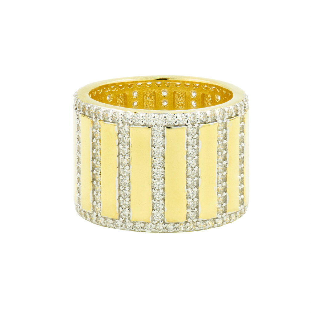 RADIANCE Rectangular Pavé Cigar Band Ring