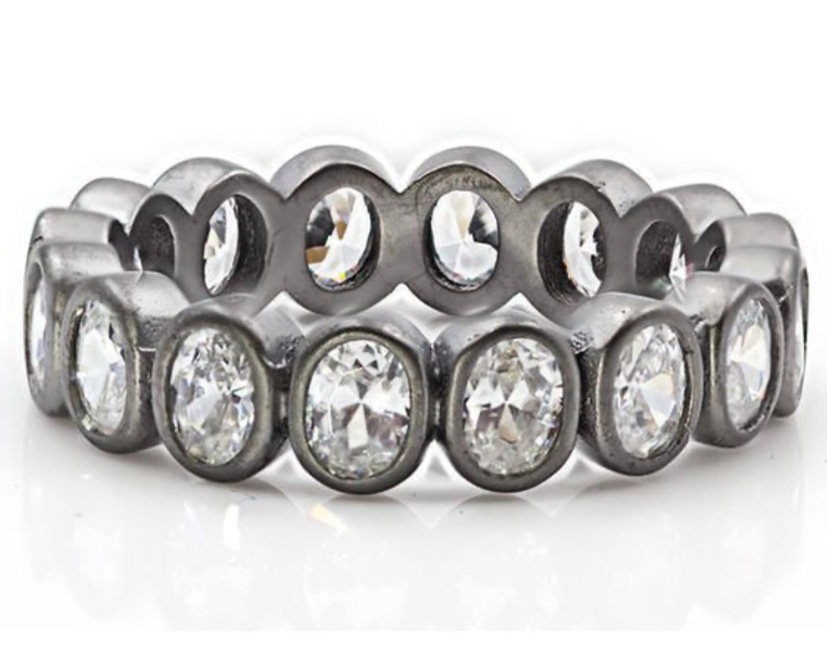 RING FOR STACKING Oval Geo Stone Ring