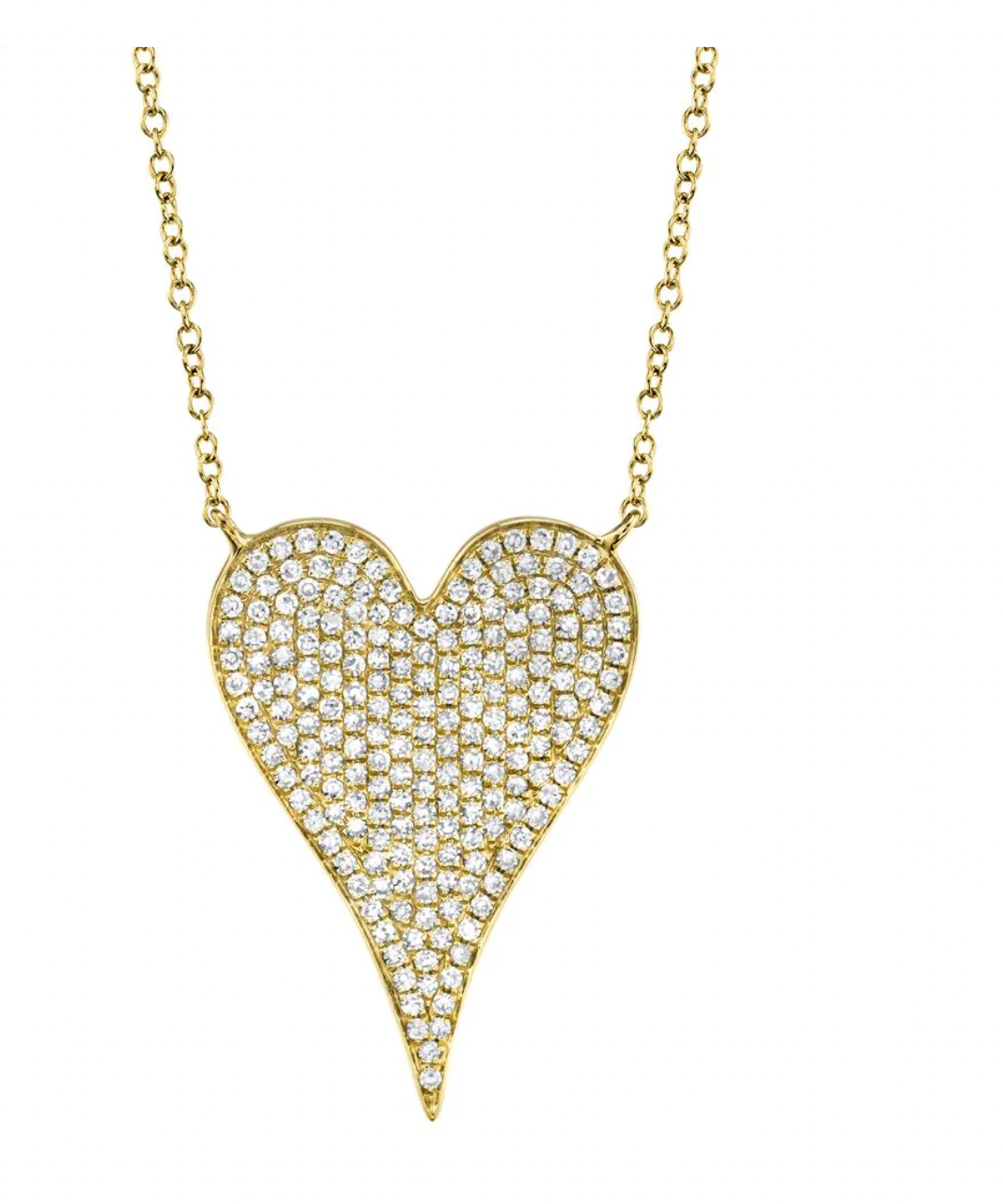 AMOR 0.43 CT DIAMOND PAVE HEART PENDANT NECKLACE - LARGE