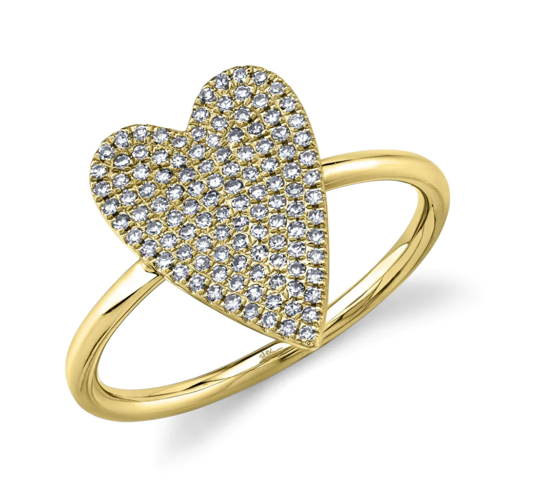 AMOR 0.26 CT DIAMOND PAVE HEART RING - SMALL