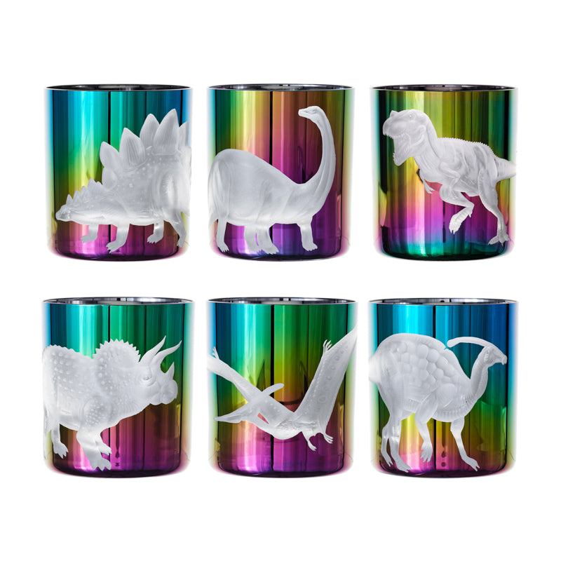 Perfect for paleontologists and dinosaur lovers alike, our breathtakingly detailed DINOSAURS I collection features six different prehistoric creature-themed motifs that are available either individually or as a set of six glasses. An absolutely essential component of any complete barware set, our Double Old Fashioned is perfect for whiskey or any other on-the-rocks beverage.