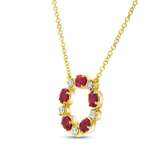 Uneek Medallion Collection Medallion Oval Shaped Ruby Medallion Pendant