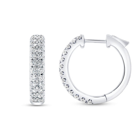 Uneek Bouquet Collection 2 Row Huggie Earrings