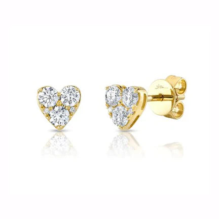 DIAMOND HEART STUDS