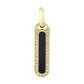 0.22CT DIAMOND & 1.14CT BLACK ONYX BAR DOG TAG PENDANT