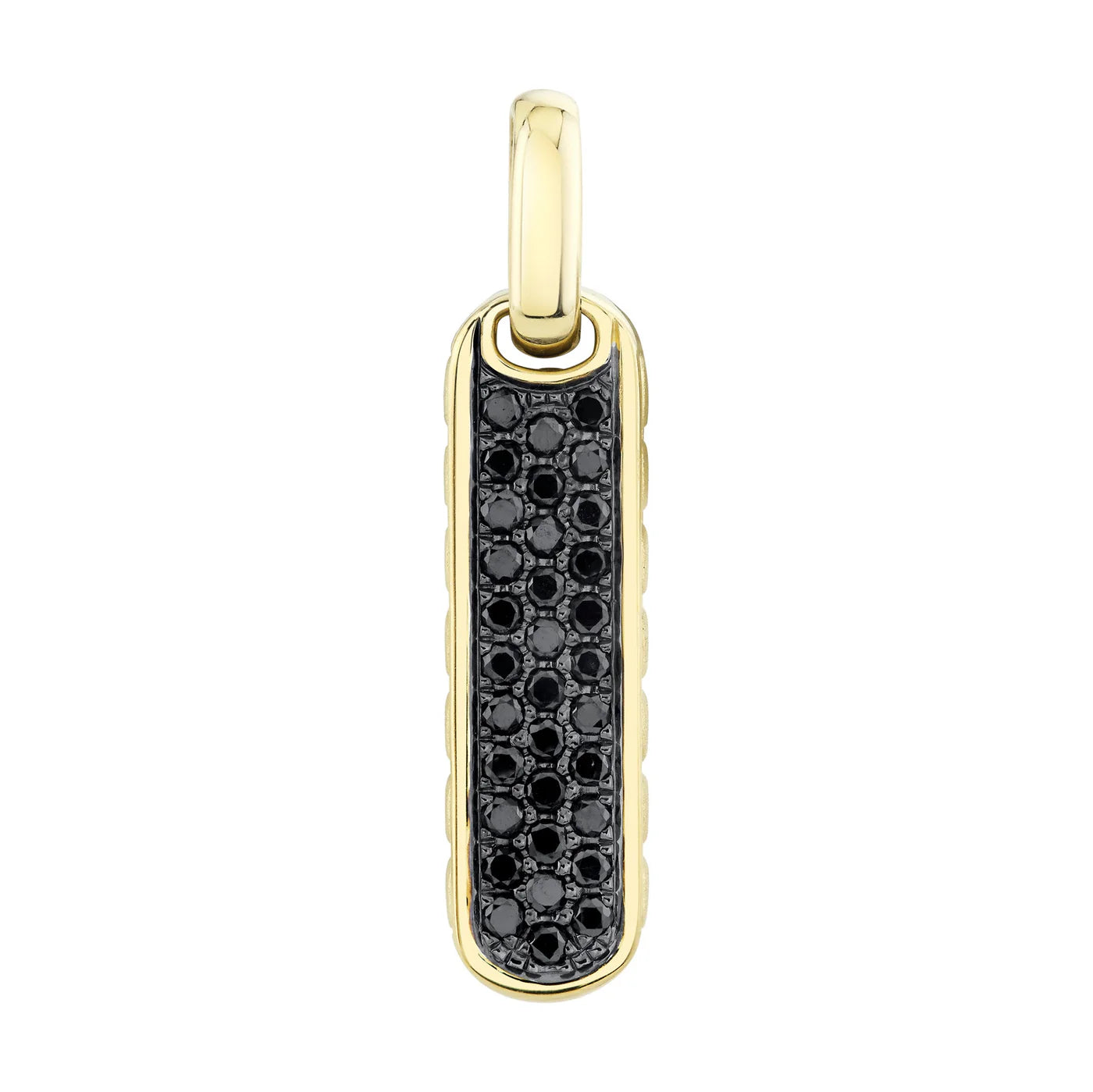 0.53CT BLACK DIAMOND BAR DOG TAG PENDANT