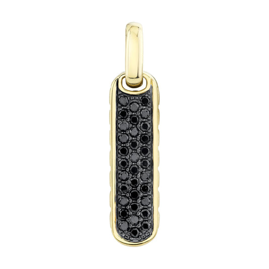 0.53CT BLACK DIAMOND BAR DOG TAG PENDANT
