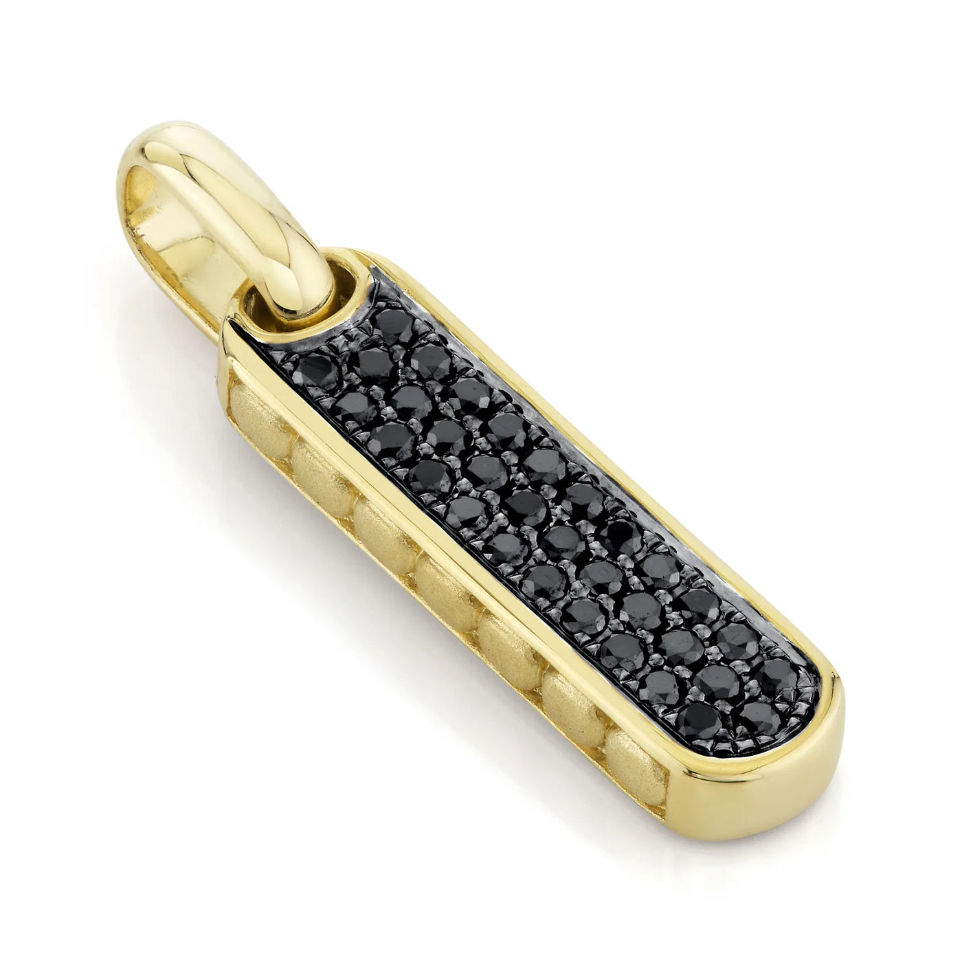 0.53CT BLACK DIAMOND BAR DOG TAG PENDANT