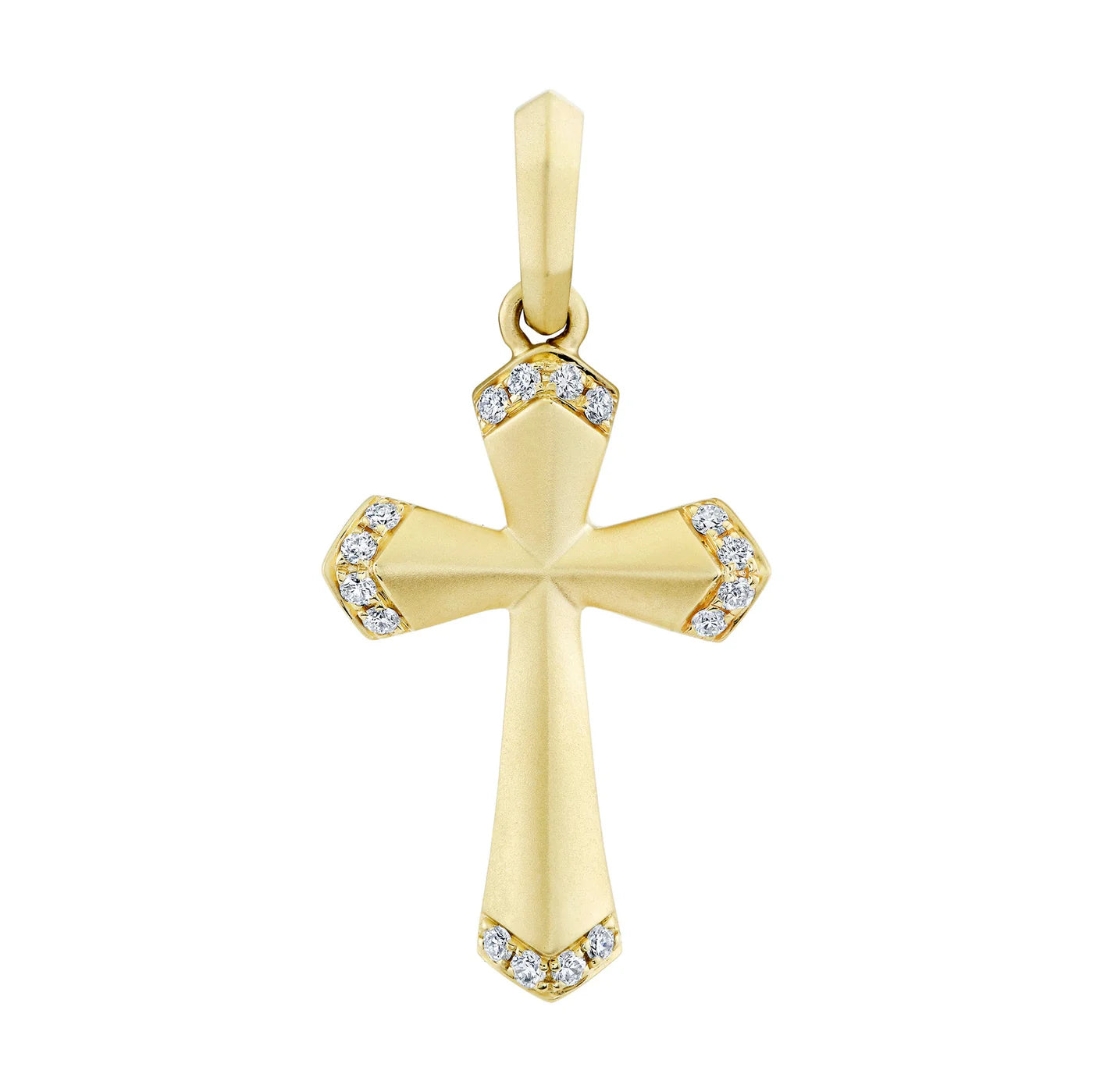 0.22CT DIAMOND CROSS MATTE PENDANT