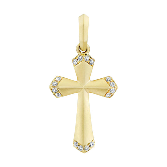 0.22CT DIAMOND CROSS MATTE PENDANT