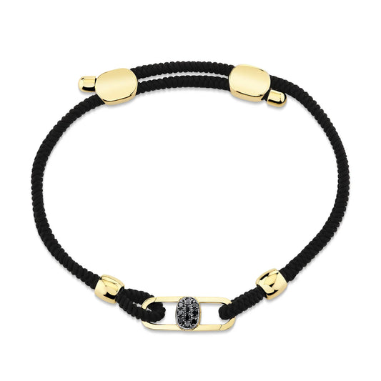 ODYX BRACELET 0.21CT BLACK DIAMOND MEN'S CORD WITH ICON LOCK