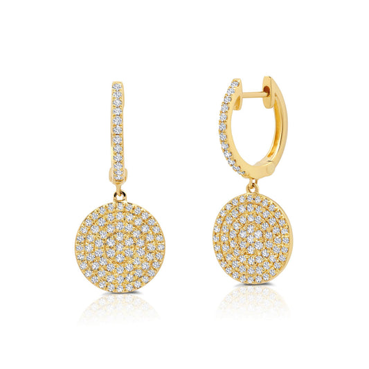 Diamond Disc Earrings