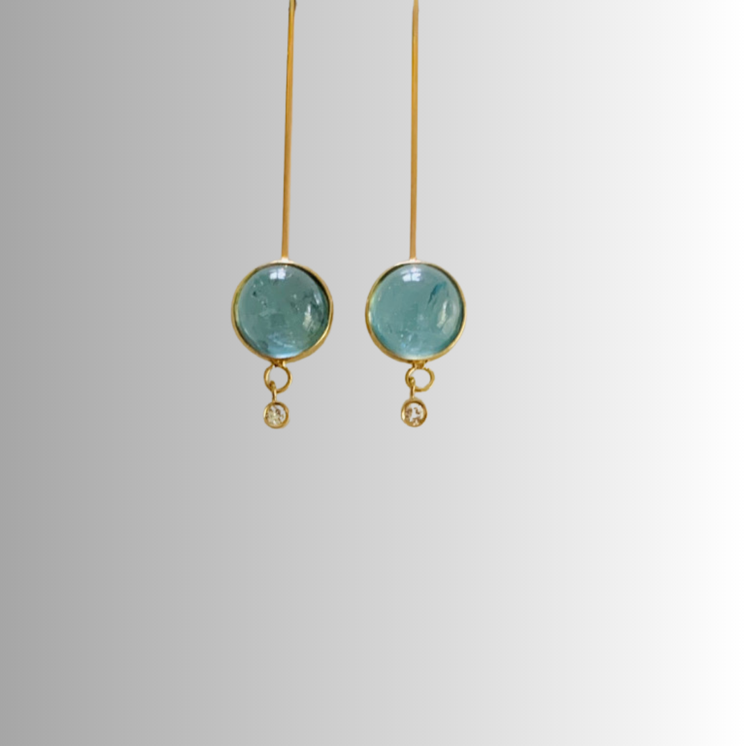 Aquamarine Cabachon Earrings