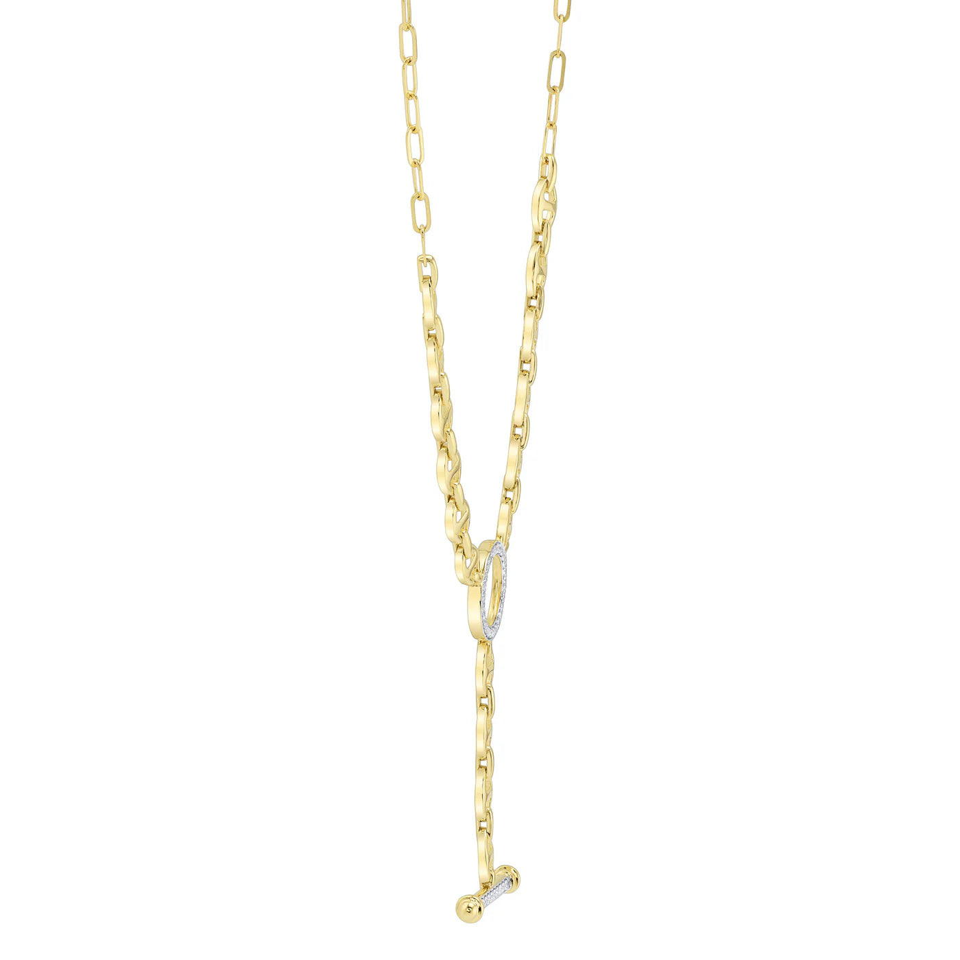 0.24CT DIAMOND CIRCLE LINK LARIAT NECKLACE