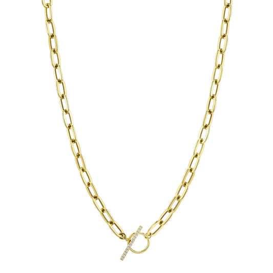 0.13CT DIAMOND PAPER CLIP LINK NECKLACE