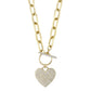 0.50CT DIAMOND PAVE HEART PAPER CLIP LINK NECKLACE