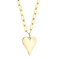 0.21 CT 14K Y/G DIAMOND PAVE HEART PAPER CLIP LINK NECKLACE