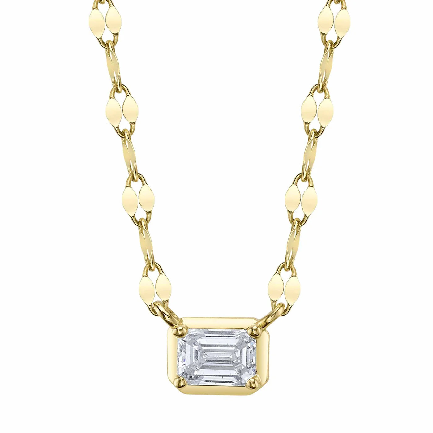 0.20CT DIAMOND EMERALD SPARKLE CHAIN NECKLACE