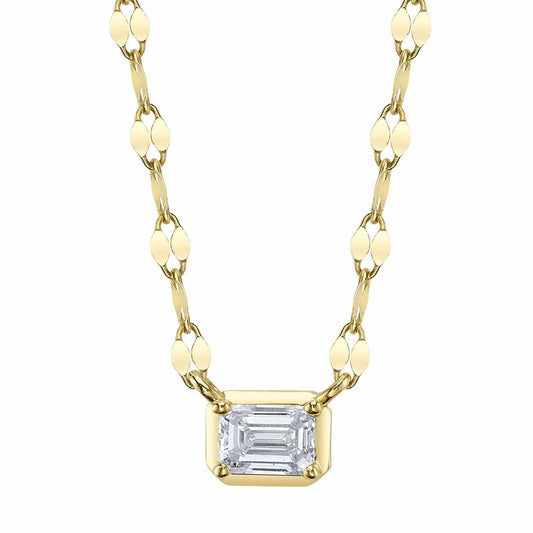 0.20CT DIAMOND EMERALD SPARKLE CHAIN NECKLACE
