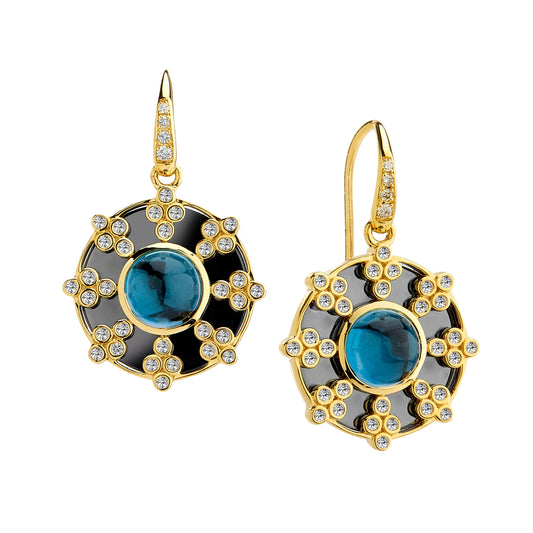 Mogul Gemstone and Diamond Earrings