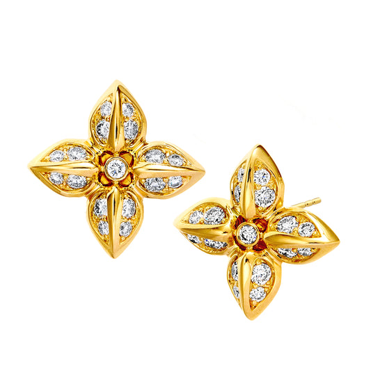 Jardin Four Leaf Diamond Studs