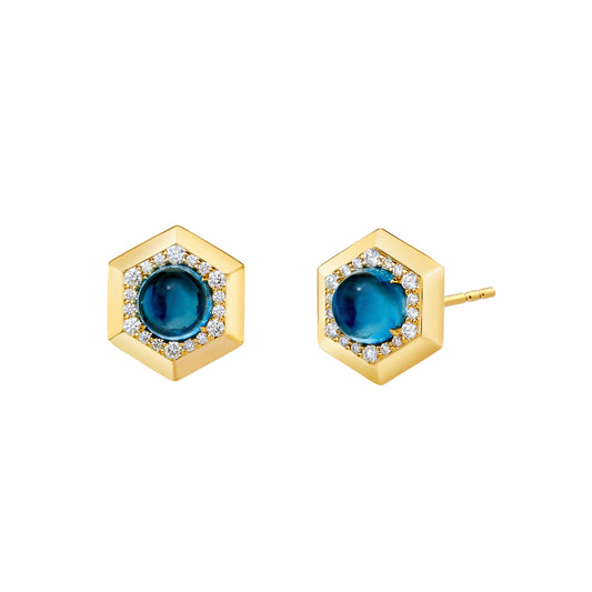 Hex London Blue Topaz Earrings