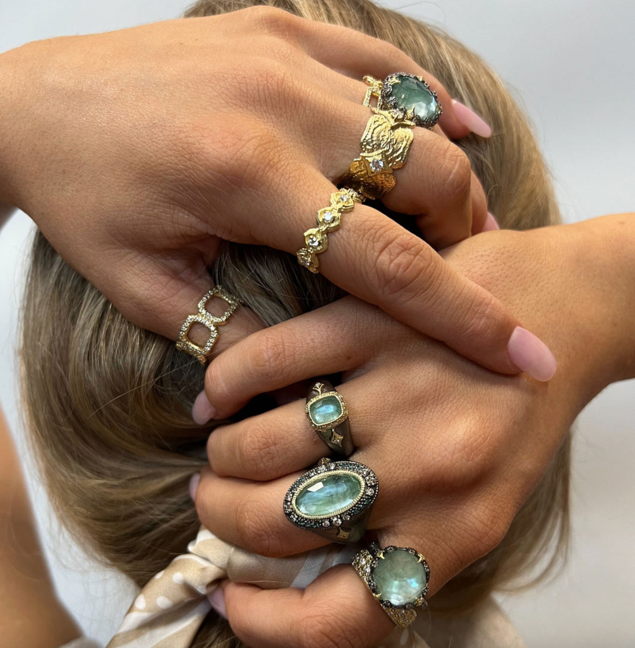 Oval Emerald and Crivelli Statement Ring