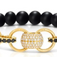 18K Black Onyx Ball Stretch Bracelet with Diamonds & Black Diamond Rondelles Diamonds 1.82cts Black Diamonds