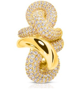 18K All Over Pave Diamond Knot Ring 3.11cts