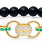 18K Black Onyx Ball Stretch Bracelet with Diamonds & Black Diamond Rondelles Diamonds 1.82cts Black Diamonds
