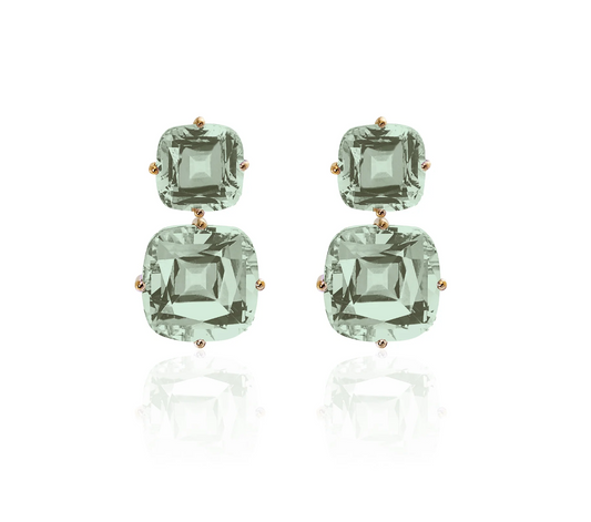 Double Cushion Drop Earrings