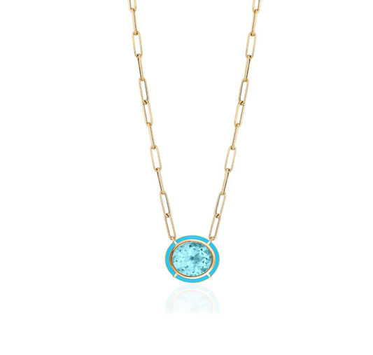 Oval Pendant with Inlay