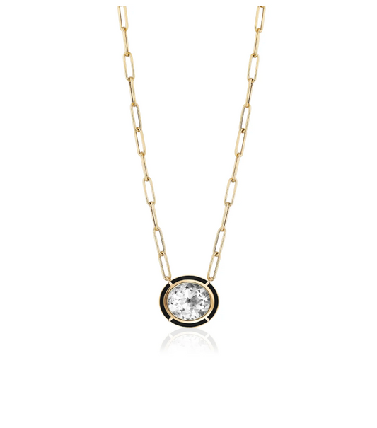 Oval Pendant with Inlay