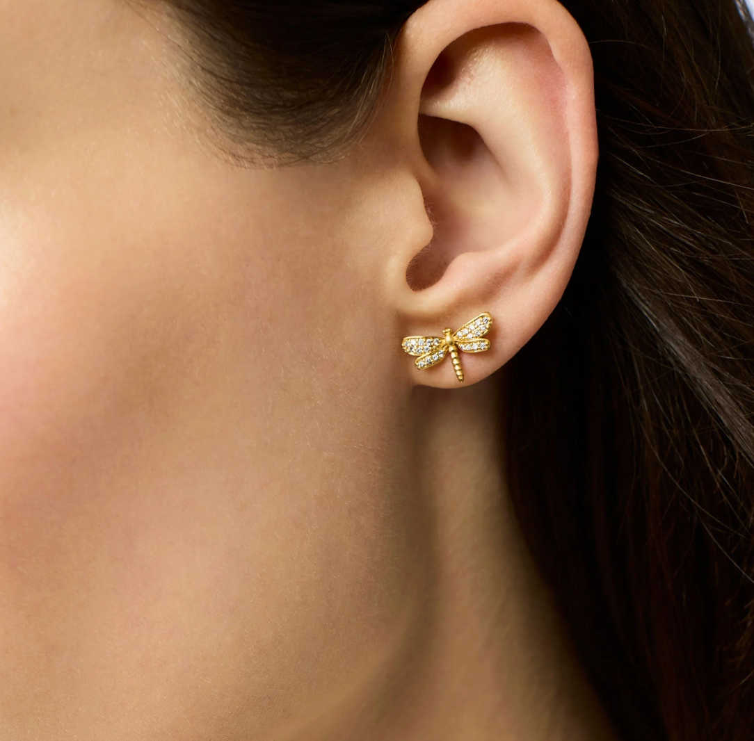 Dragonfly Pave Stud