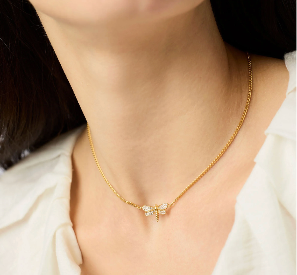 Dragonfly Pave Delicate Necklace