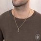 0.22CT DIAMOND & 1.14CT BLACK ONYX BAR DOG TAG PENDANT