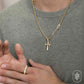 0.22CT DIAMOND CROSS MATTE PENDANT