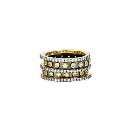 Two Tone 5-Stack Ring