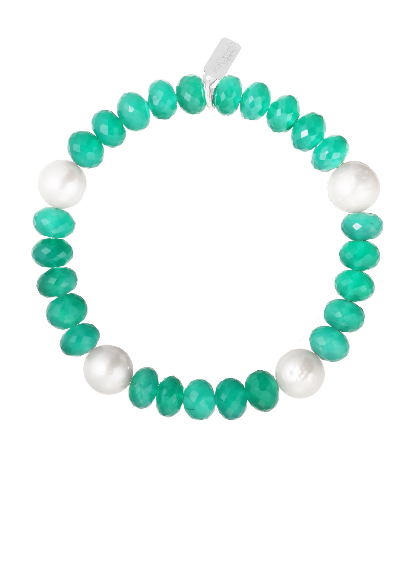 Faceted Green Onyx Rondelle