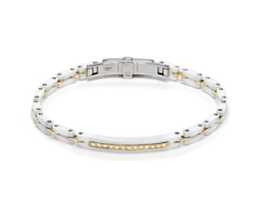 Baraka Yellow Gold White Ceramic Bracelet