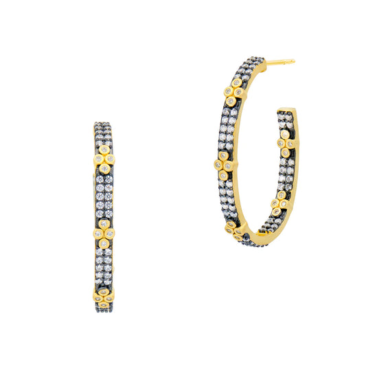 Signature Brooklyn in Bloom Clover Pavé Hoop Earrings